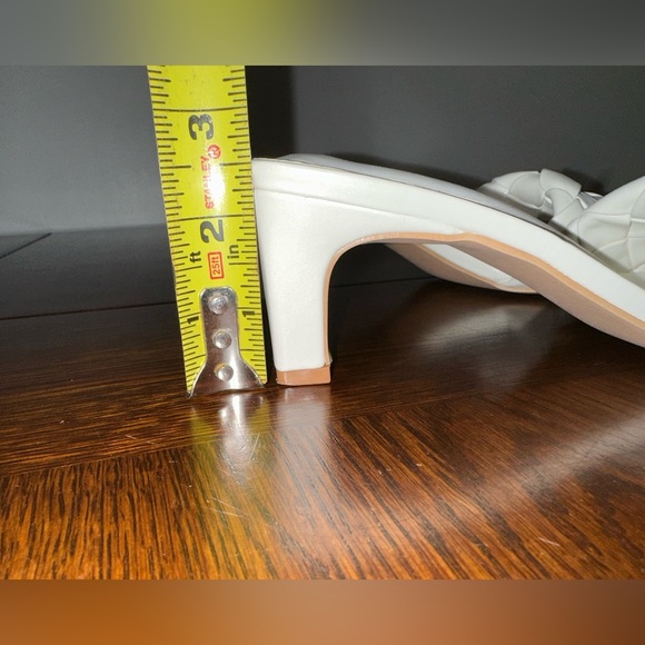 Womens Braided Heeled Sandal Backless Strappy Square Open Toe Slip On Block Chun - Picture 4 of 9